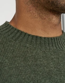 100% Wool Crew Neck Knit in Steel