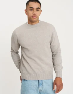 100% Wool Crew Neck Knit in Steel