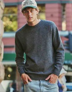 100% Wool Crew Neck Knit in Steel