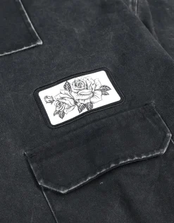 Worldwide Cropped Short Sleeve Shirt in Black