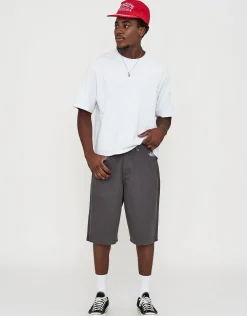 WRLDVSN Baggy Fit Twill Jorts in Charcoal