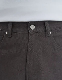 WRLDVSN Baggy Fit Twill Jorts in Charcoal