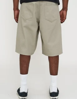 WRLDVSN Baggy Fit Twill Jorts in Charcoal