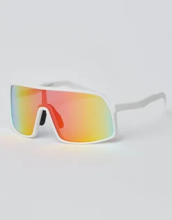 Xavier Shield Sunglasses in White/orange