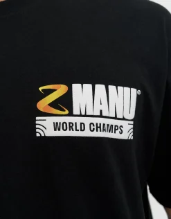 Z Manu World Champs Relaxed Fit T Shirt in Solid Black